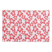 赤いハイビスカス、赤い花、花のパターン 枕カバー (裏面)