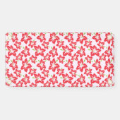 赤いハイビスカス、赤い花、花のパターン 横断幕 (横)