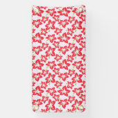 赤いハイビスカス、赤い花、花のパターン 横断幕 (縦)