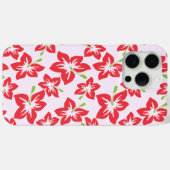 赤いハイビスカス、赤い花、花のパターン Case-Mate iPhoneケース (裏面 (横))