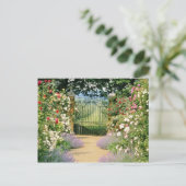 赤いハイブリッドバララインのゲートへのパスは、下に植えられたW ポストカード (スタンド正面)