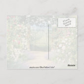 赤いハイブリッドバララインのゲートへのパスは、下に植えられたW ポストカード (裏面)