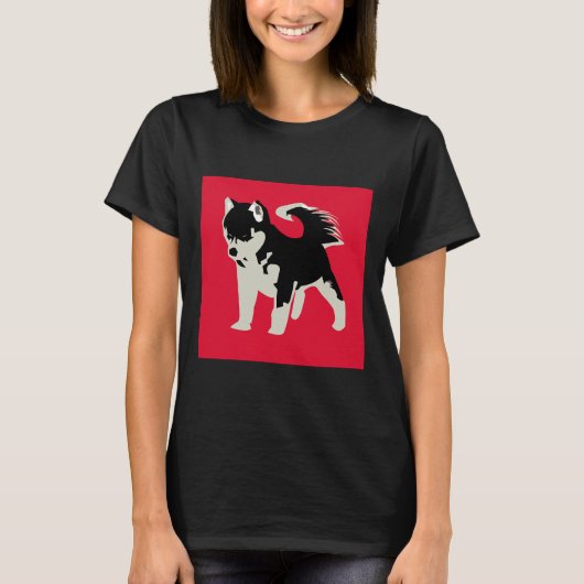 赤いハスキー Tシャツ (正面)