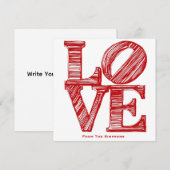 赤いハッピーバレンタインデーのモダンな贈り物 シーズンカード (正面/裏面)