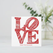赤いハッピーバレンタインデーのモダンな贈り物 シーズンカード (スタンド正面)
