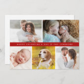 赤いハッピーバレンタインデーカスタムの家族の写真 シーズンカード (正面/裏面)