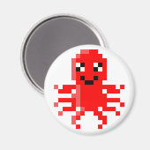 赤いハッピーピクセルsquid マグネット (正面/裏面)