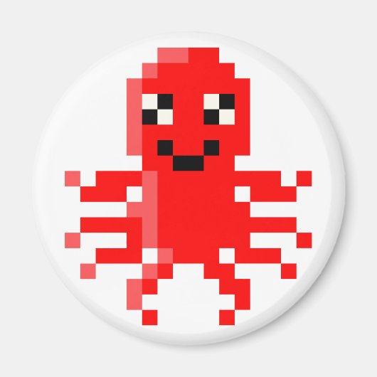 赤いハッピーピクセルsquid マグネット (正面)