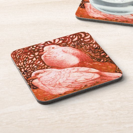 赤いハト コースター (左側)