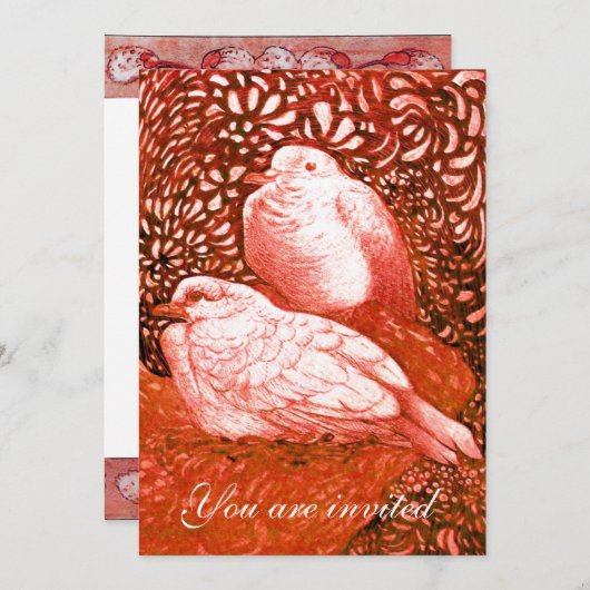 赤いハト 招待状 (正面/裏面)