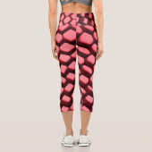 赤いハニカムデザインオンcapri legings カプリレギンス (裏面)