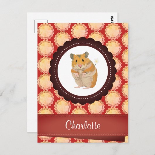 赤いハムスターを追加 ポストカード (正面/裏面)