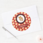 赤いハムスターを追加 ラウンドシール (封筒)