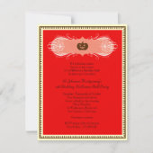 赤いハロウィーンボールの衣装パーティー招待状 招待状 (正面)