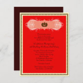 赤いハロウィーンボールの衣装パーティー招待状 招待状 (正面/裏面)