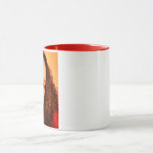 赤いハンドルが付いているレイチェルDolezalのマグ マグカップ (中央)