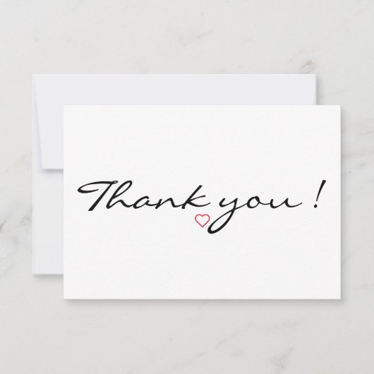 赤いハートありがとう サンキューカード (正面)