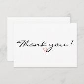 赤いハートありがとう サンキューカード (正面/裏面)