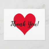 赤いハートありがとう ポストカード (正面)
