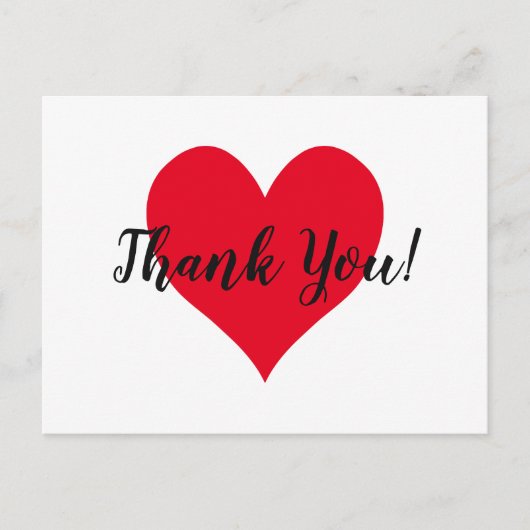 赤いハートありがとう ポストカード (正面)