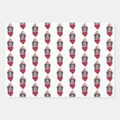 赤いハートおもしろいズベルネーズドッグラバーレンティーンズギフト ラッピングペーパーシート (正面3)