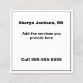 赤いハートおよびクローム聴診器ヘルスケア スクエア名刺 (裏面)