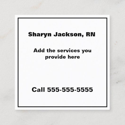 赤いハートおよびクローム聴診器ヘルスケア スクエア名刺 (裏面)