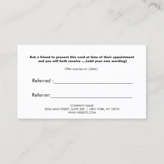 赤いハートお客様への感謝の紹介2 紹介カード (裏面)