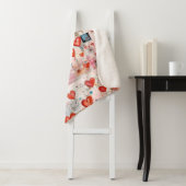 赤いハートお洒落ラブパターン シェルパブランケット (インサイチュ)