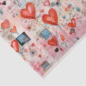 赤いハートお洒落ラブパターン 薄葉紙 (詳細)