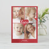 赤いハートかわいいラブフォトバレンタインデーホリデーCa シーズンカード (スタンド正面)