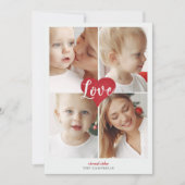 赤いハートかわいいラブフォトバレンタインデー シーズンカード (正面)