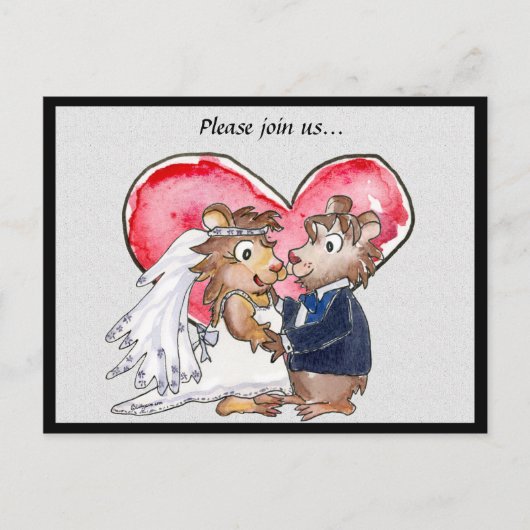 赤いハートかわいい結婚式デートのカードを保存 案内ポストカード (正面)