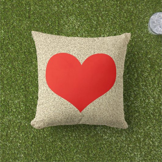 赤いハートかわいい結婚式金ゴールドキラキラ模様 アウトドアクッション (芝生)