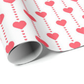 赤いハートかわいらしとドット文字列バレンタインデー ラッピングペーパー (ロールコーナー)