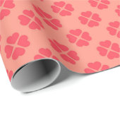 赤いハートかわいらし型花バレンタインデー ラッピングペーパー (ロールコーナー)