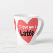 赤いハートがあなたを愛してる ラテで幸せなバレンタイン  カフェラテマグ (右アングル)