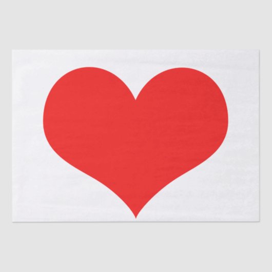 赤いハートがかわいいバレンタインデー 白 カスタムカラー 薄葉紙 (正面)