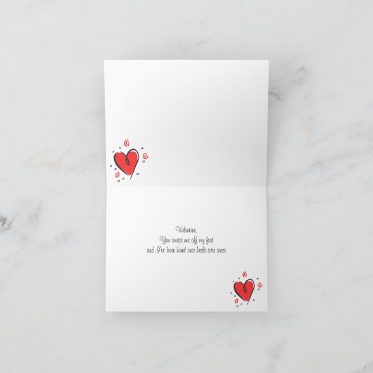 赤いハートが付いているカスタマイズ可能なシベリアンハスキー シーズンカード (内部)