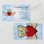 赤いハートが付いているCladdaghのグラフィック 名刺 (正面/裏面)