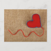 赤いハートが付いているValentine s日の郵便はがき シーズンポストカード (正面)