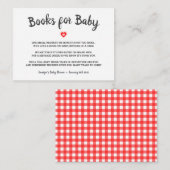 赤いハートが本のモダンベビーシャワーを持ってくる エンクロージャーカード (正面/裏面)