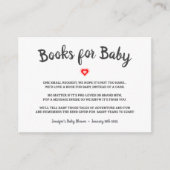 赤いハートが本のモダンベビーシャワーを持ってくる エンクロージャーカード (正面)