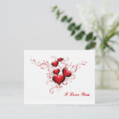 赤いハートが絡み合って、愛してる ポストカード (スタンド正面)