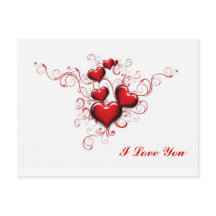 赤いハートが絡み合って、愛してる