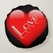 赤いハートが魅力的なパリの恋愛結婚式 ラウンドクッション (裏面)