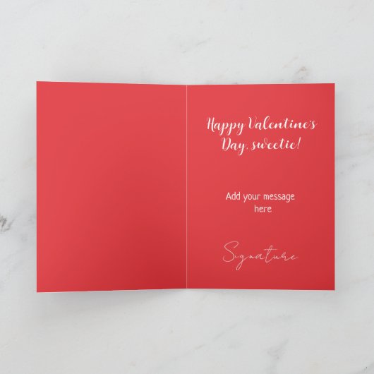 赤いハートさくらんぼカップケーキヴァレンティヌデイカード シーズンカード (内部)