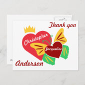 赤いハートたち、バタフライ サンクスユー ポストカード (正面/裏面)