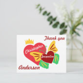 赤いハートたち、蝶々 ありがとう ポストカード (スタンド正面)