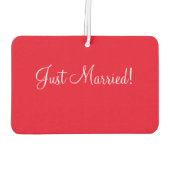 赤いハートたった今結婚しました結婚車の空気清浄機 カーエアーフレッシュナー (裏面)